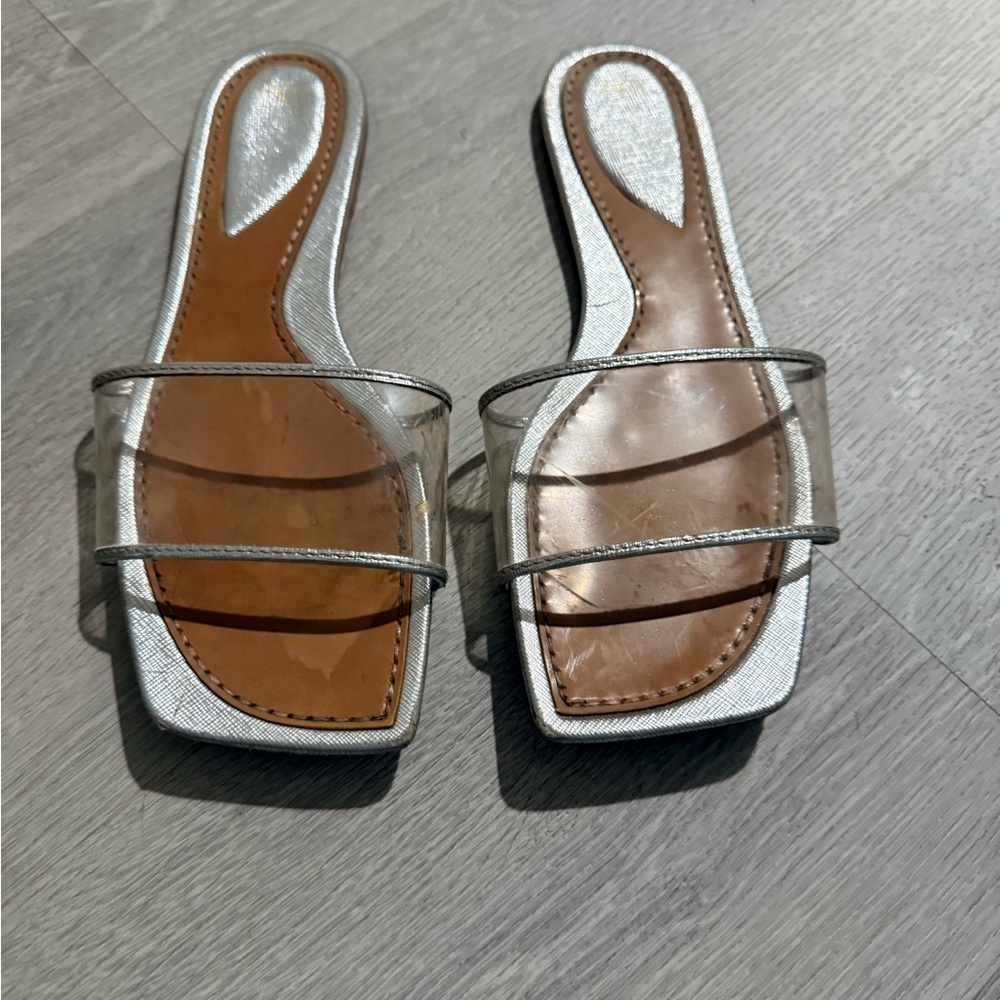 Zara Silver and Brown Women's Sandals